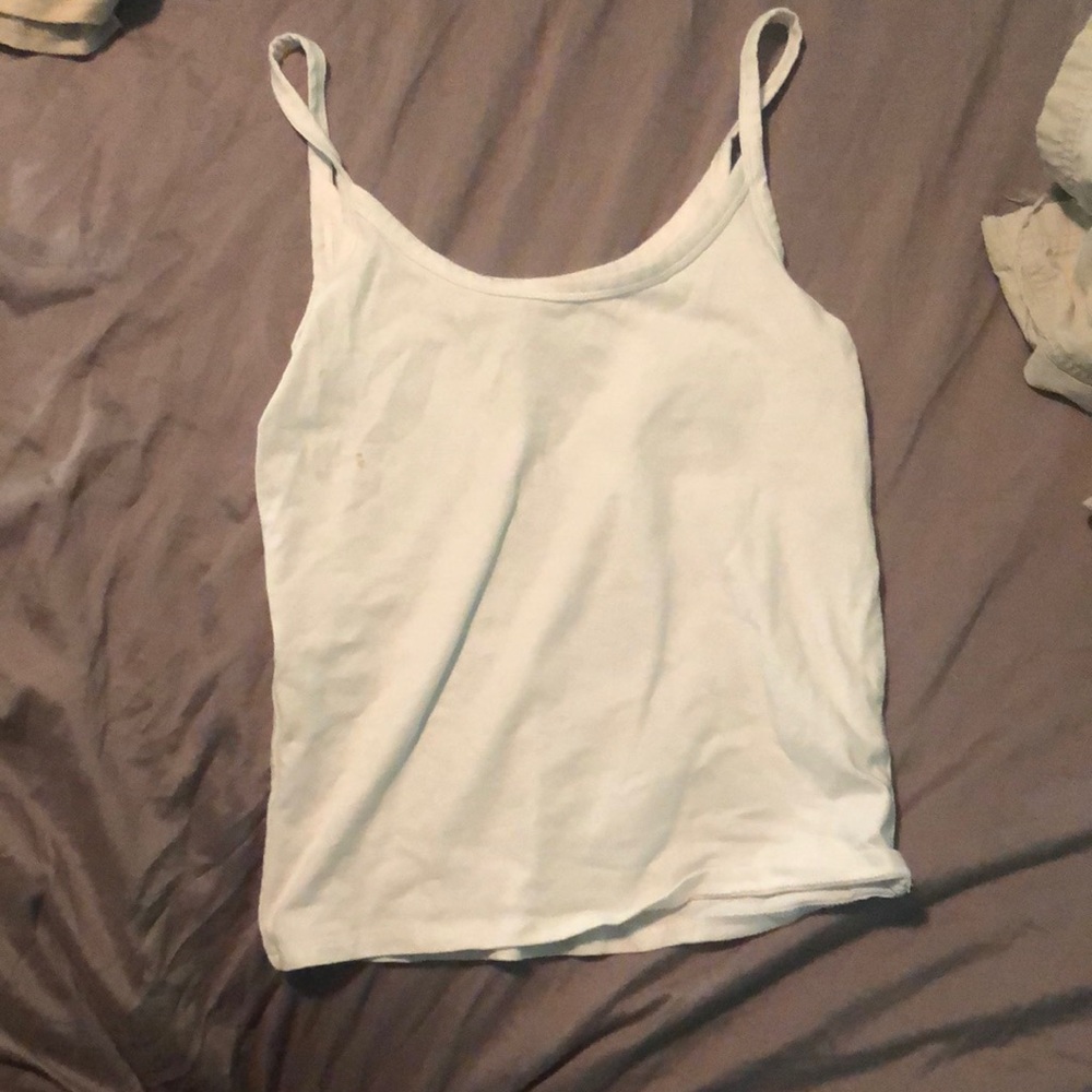 White tank top crop top
